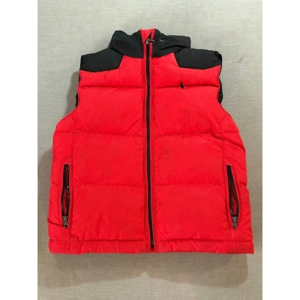 Polo Ralph Lauren Kids Red Black Down Puffer Vest Size 5‎